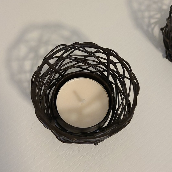 2 NEST BLACK TEA LIGHT CANDLE HOLDER - Picture 2 of 5